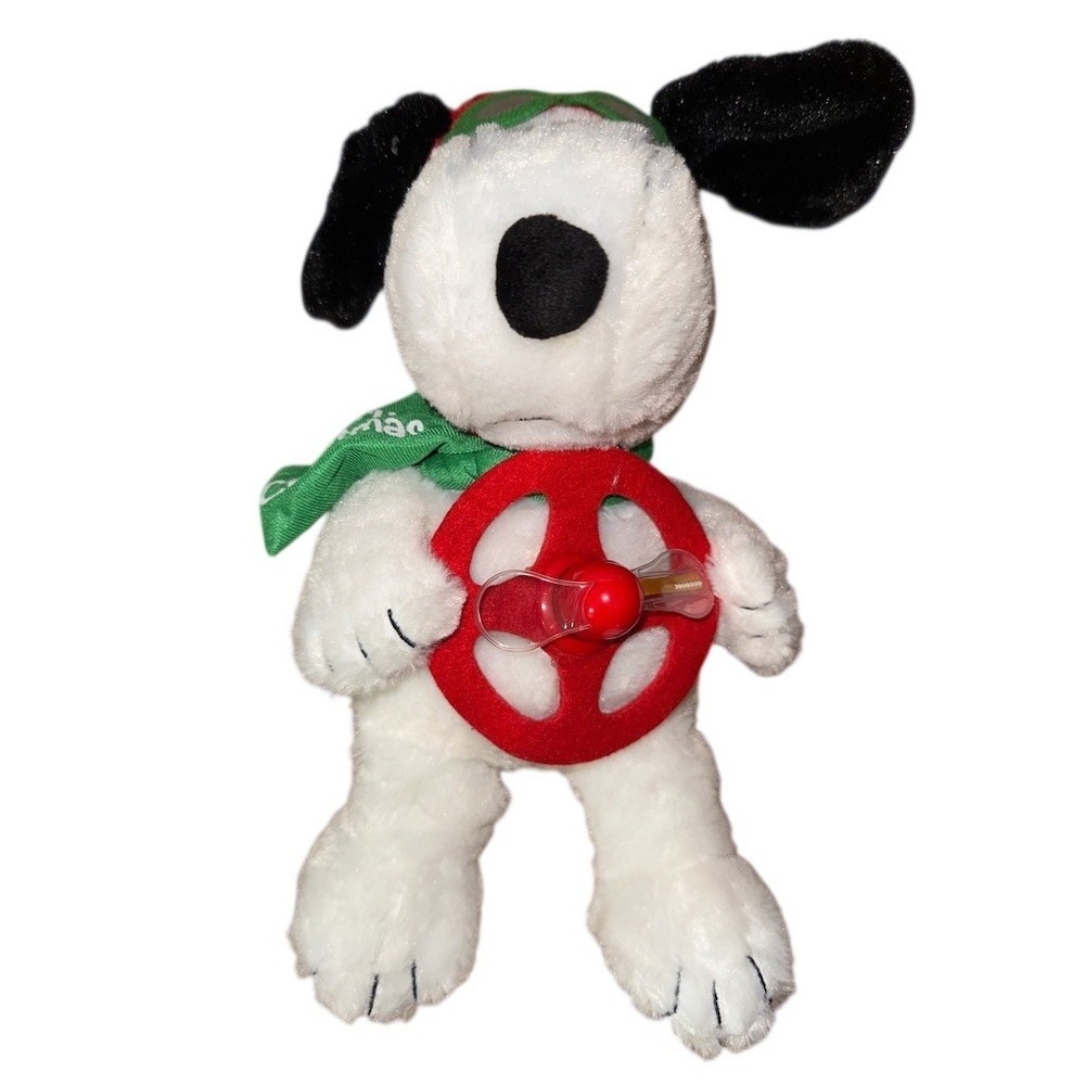 Dan Dee Peanuts Snoopy Animated Christmas Plush Spinning Light 11" red baron